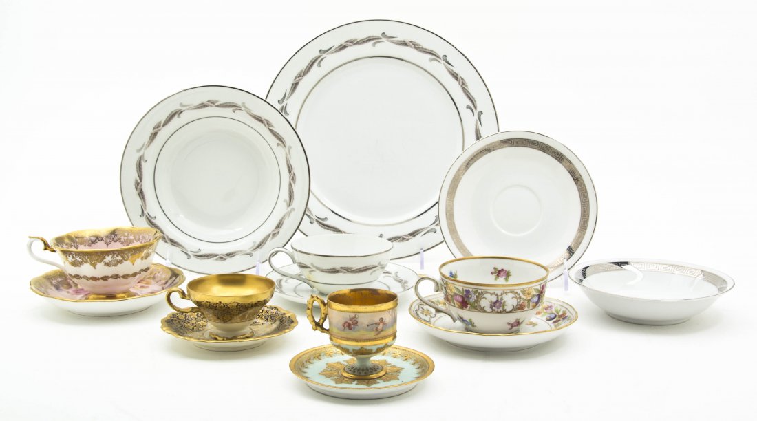 A Collection of Miscellaneous Porcelain Articles,: A Collection of Miscellaneous Porcelain Articles, including examples by Royal Albert, Rosenthal, Noritake and Bavaria; approximately 80 items total. Diameter of dinner plate 11 inches. Property from t