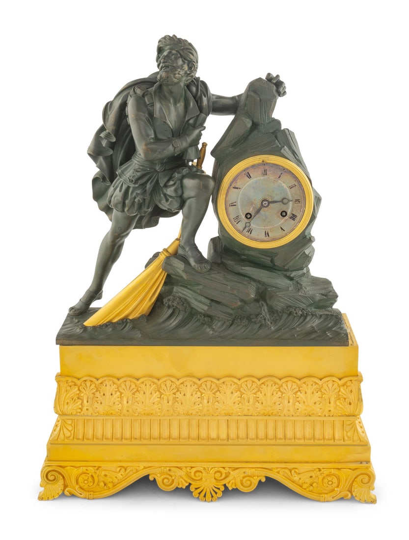 A Louis Phillippe Gilt and Patinated Bronze Mantel Clock (1 of 5)