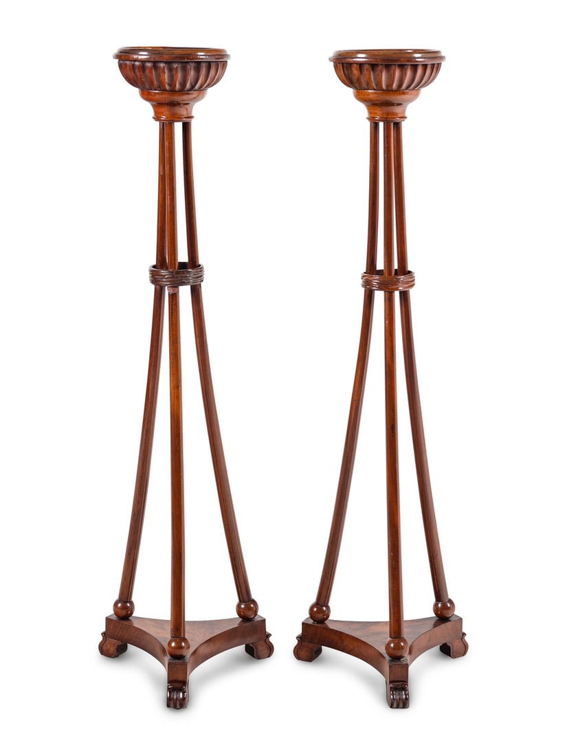 A Pair of Restauration Mahogany Torchère Stands (1 of 5)