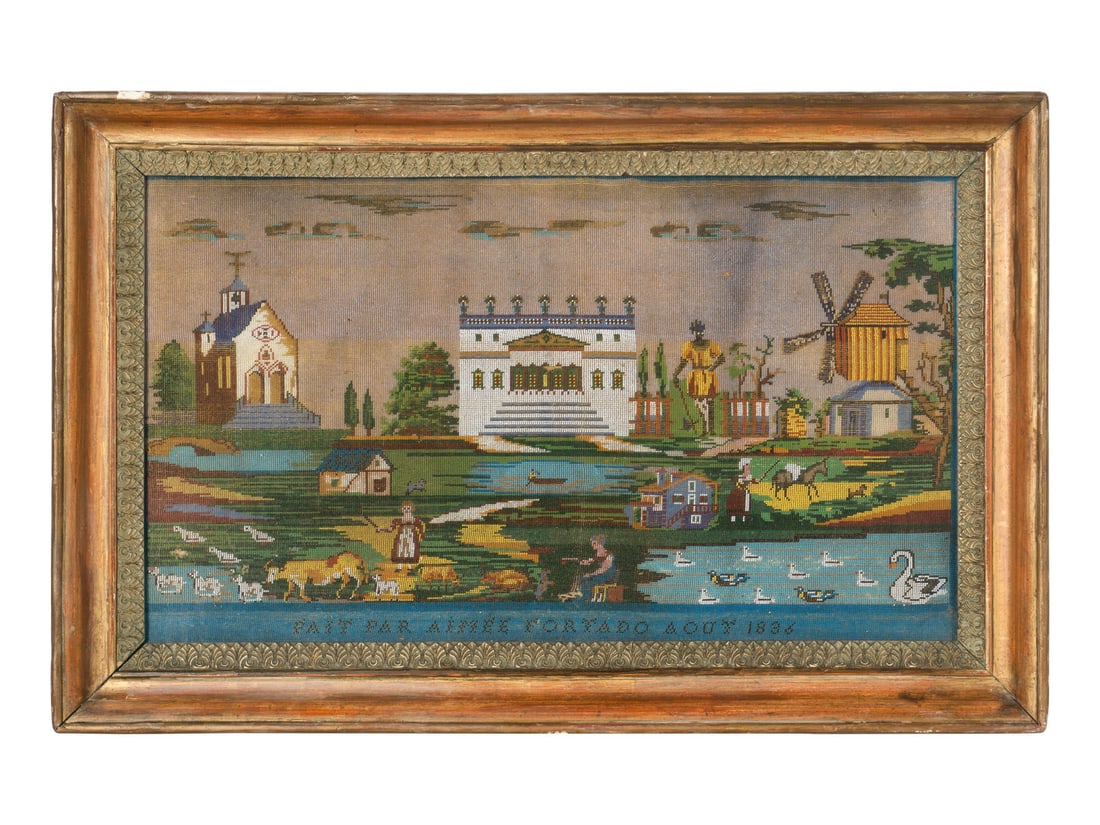 A French Needlepoint Sampler Picture (1 of 5)