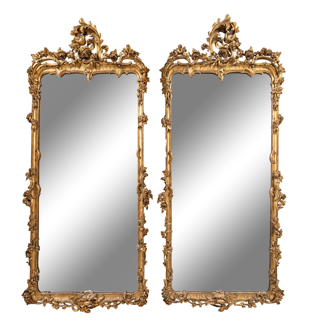 A Pair of Louis XV Style Giltwood Pier Mirrors (1 of 4)