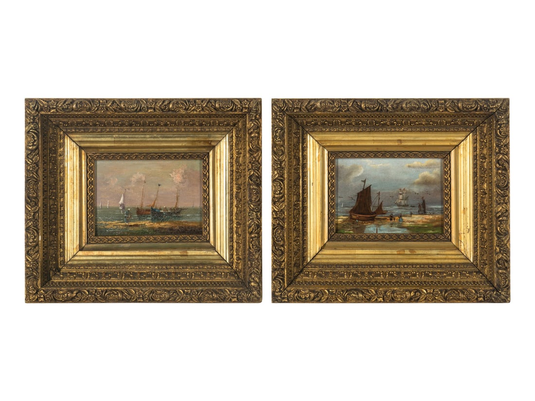 Dutch School, 19th Century: Dutch School, 19th Century Sailing Boats (a pair of works) oil on panel each: 3 3/4 x 5 1/2 inches. This lot is located in Chicago. Provenance: Collection of Jeff Foster, Chicago, Illinois Leslie Hind
