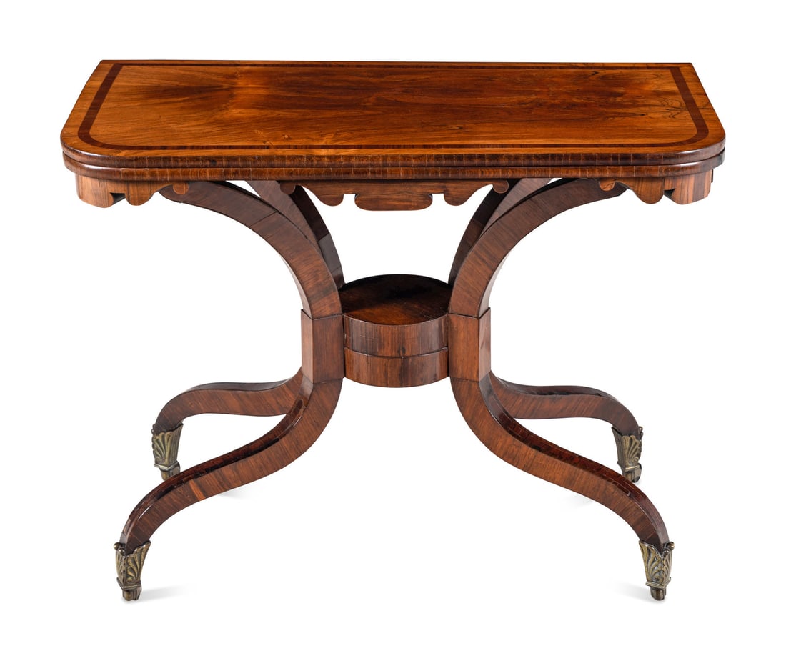 A Regency Rosewood and Mahogany Flip-Top Table (1 of 4)
