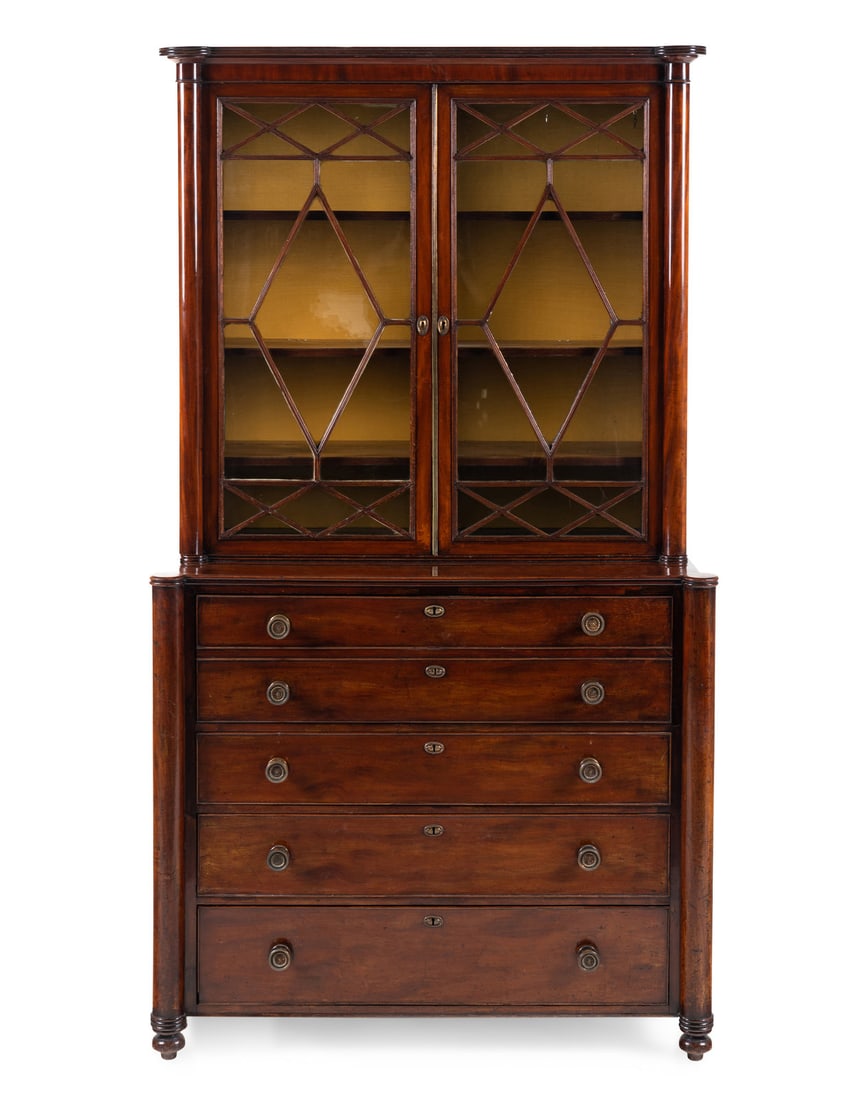 A Regency Mahogany Bureau Bookcase (1 of 7)
