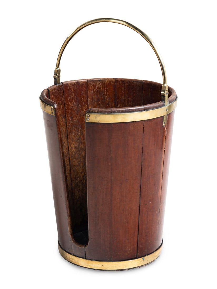 An English Brass-Banded Mahogany Plate Bucket (1 of 3)