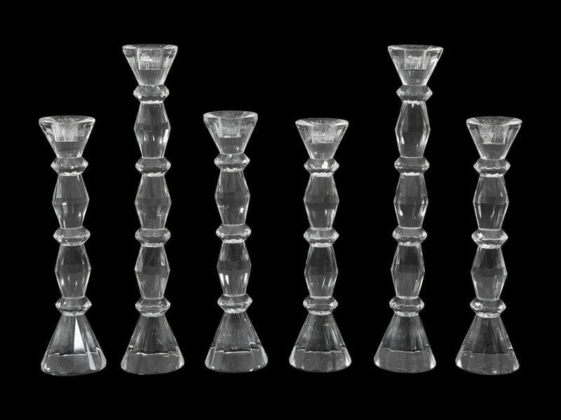 Six Cut Crystal Candlesticks (1 of 5)