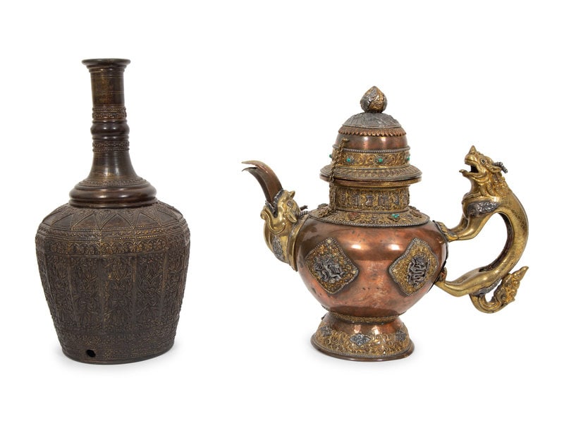 Two  Chased Brass and Copper Vessels (1 of 5)