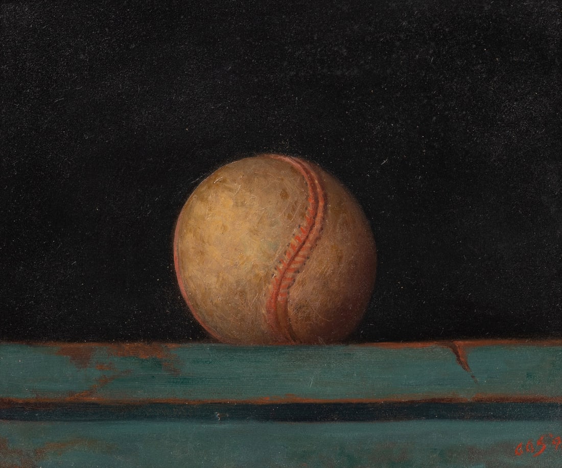 Aaron Shikler (American, 1922-2015) 460 Feet, 1991: Aaron Shikler (American, 1922-2015) 460 Feet, 1991 oil on board signed with initials AAS and dated (lower right) 7 5/8 x 8 7/8 inches. The Collection of Philip and Judith Sieg, Bellefonte, Pennsylvani