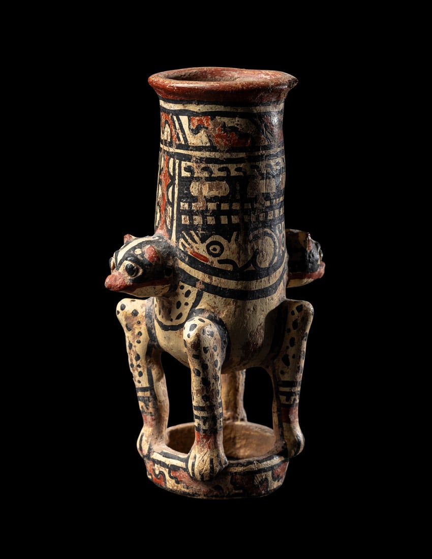 A Chiriqui Polychrome Vessel in the Form of a Monkey (1 of 4)