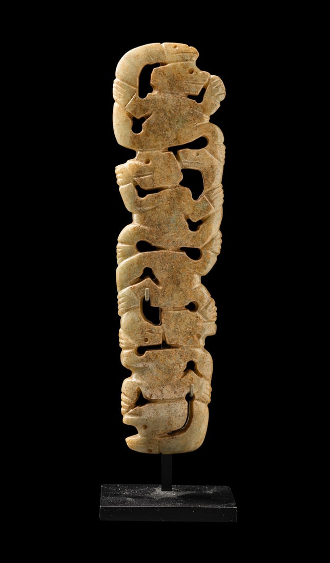 A Costa Rican White-Jade Snake and Monkey Pendant (1 of 4)