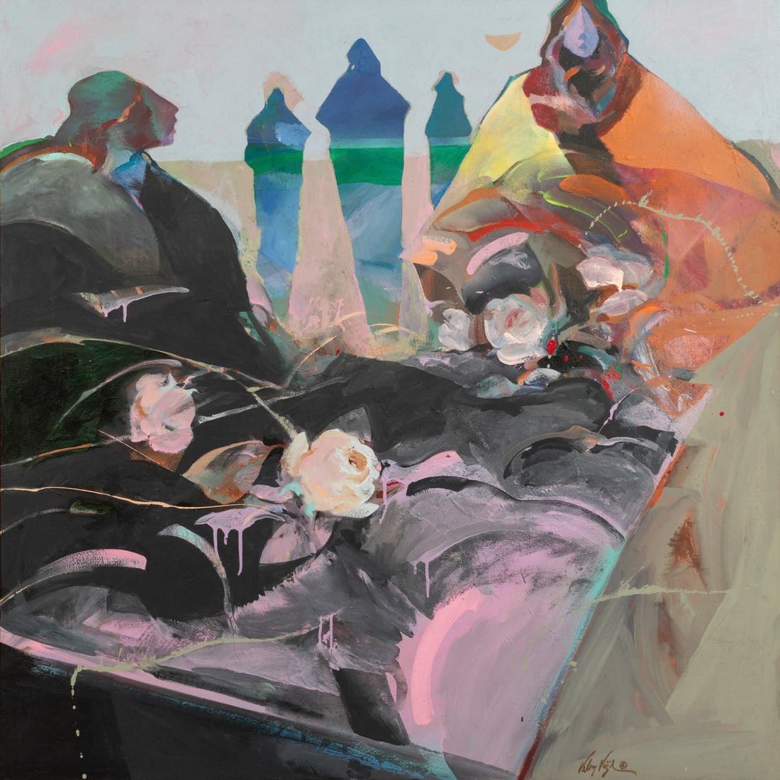 Veloy Vigil (American, 1931-1997) Mujeres con Flores (1 of 5)