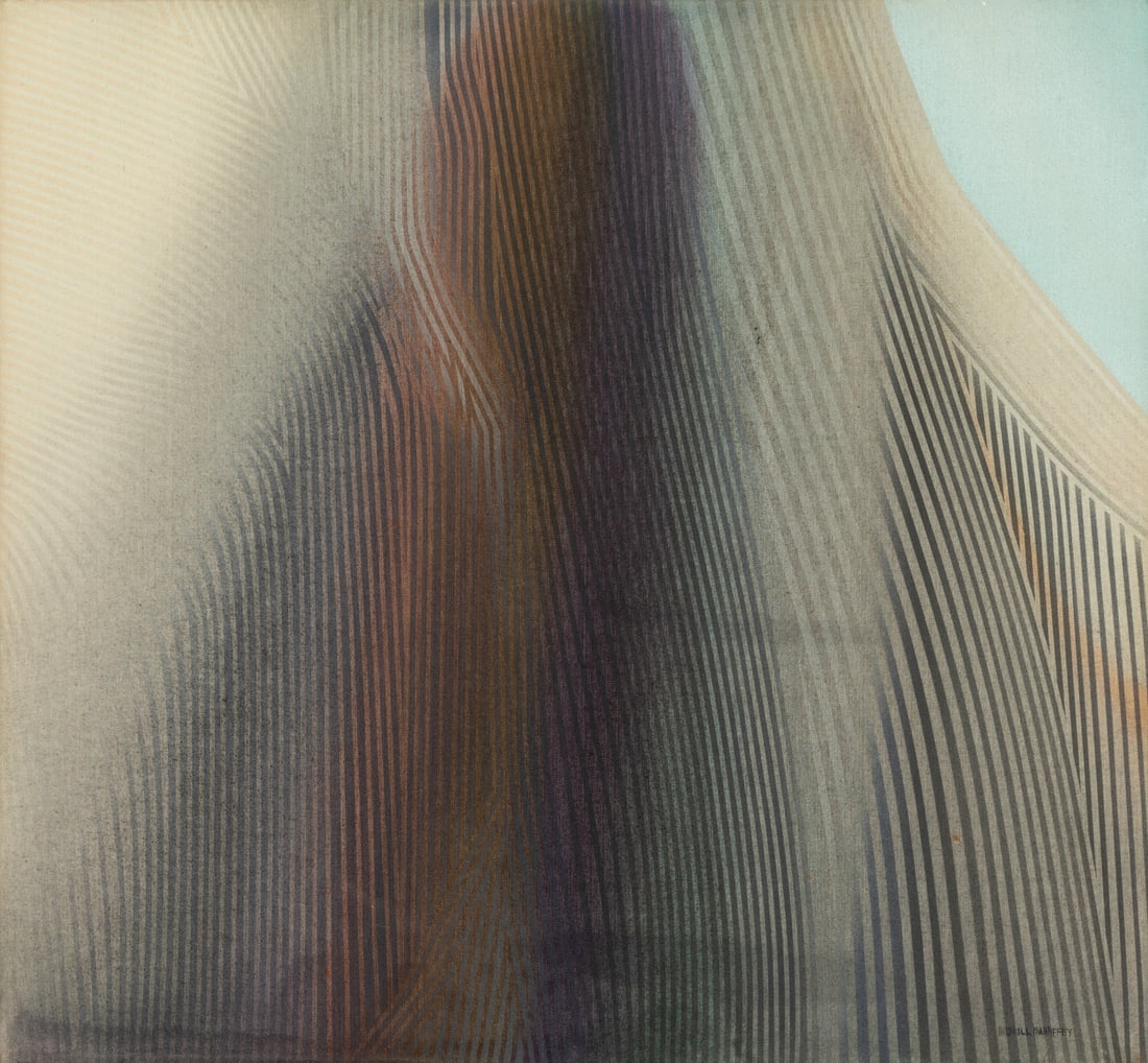 Merrill Mahaffey (American, b. 1937) Granite: Merrill Mahaffey (American, b. 1937) Granite acrylic airbrush on canvas signed Merrill Mahaffey (lower right) 28 x 30 1/4 inches Property from the Private Collection of Elena and Veloy Vigil