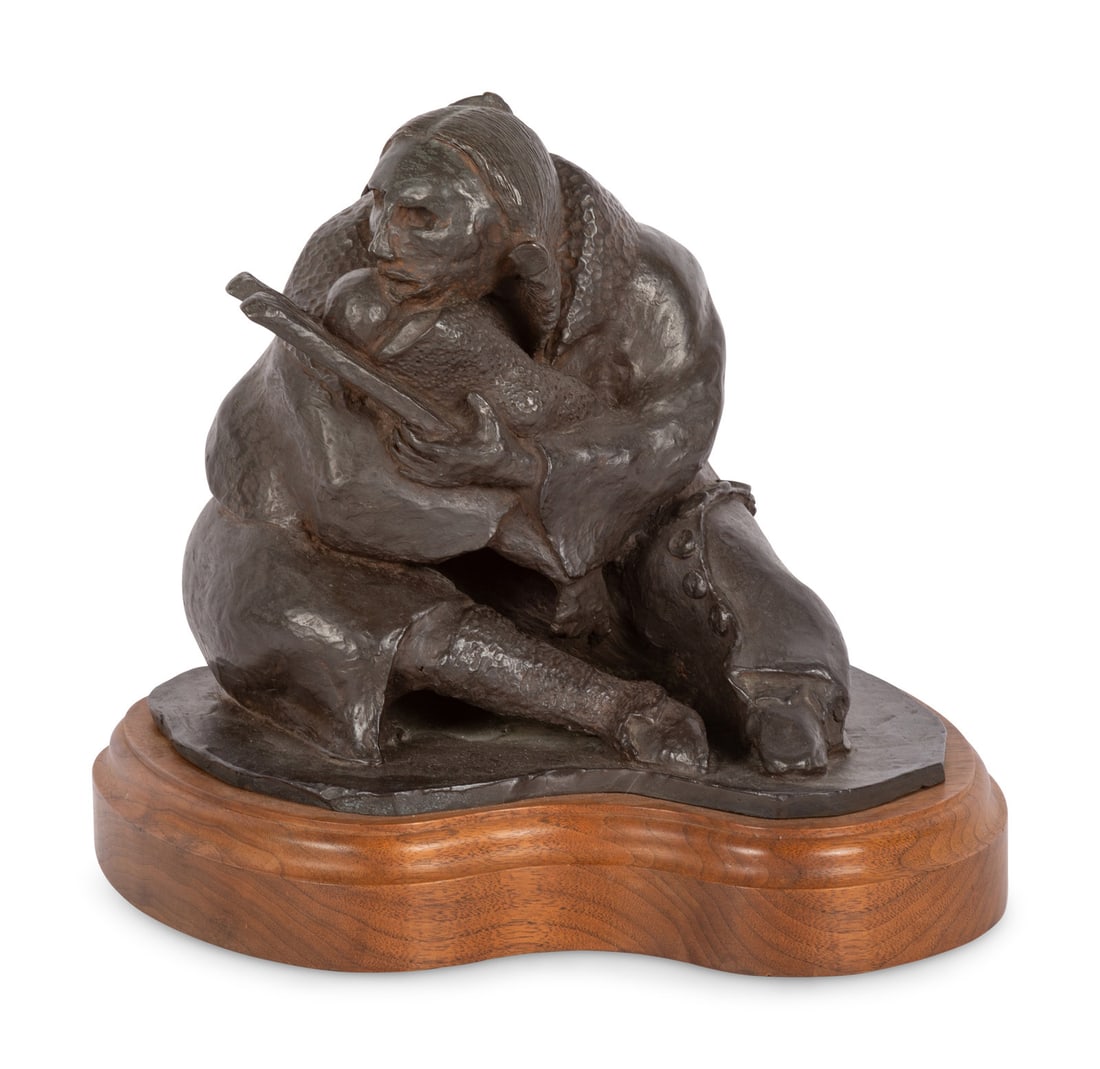 Earl Biss (Apsáalooke, 1947-1998) Figure with Baby, Artist's Proof (1 of 5)