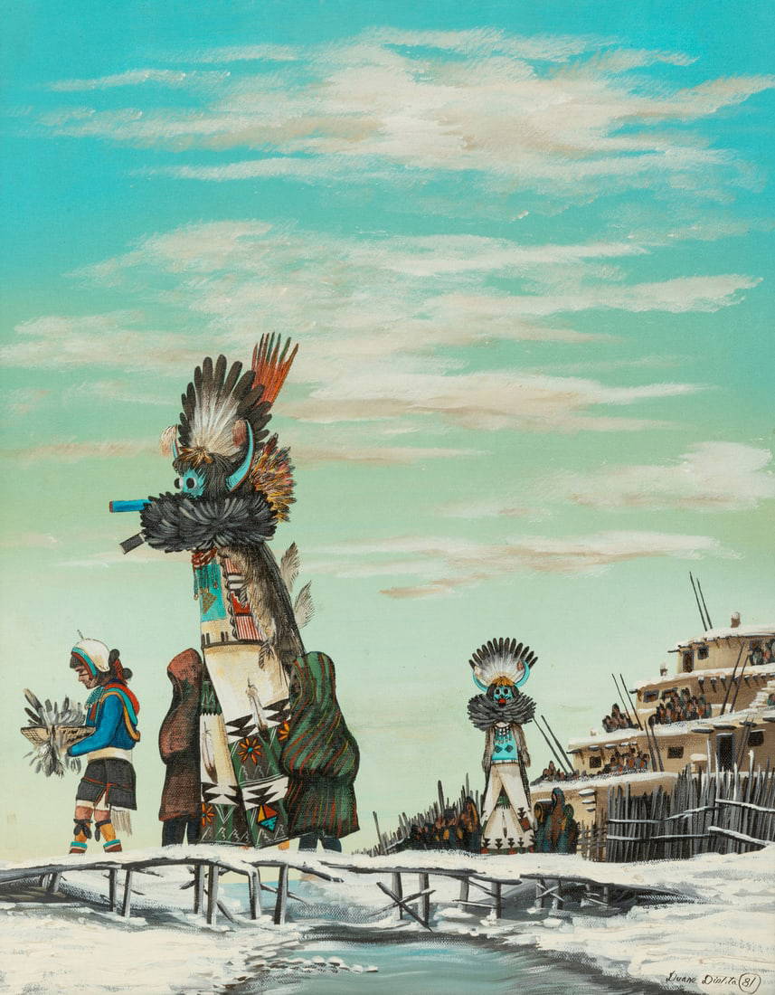 Duane Dishta (zuni, 19462011) Kachina Dancers, 1981 Auction