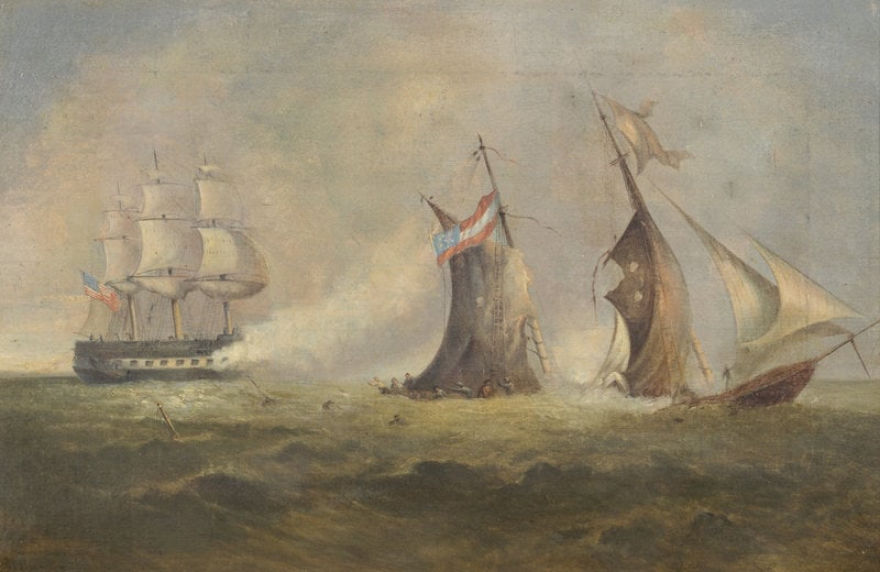 Xanthus Russell Smith
(American, 1839-1929)
USS Kearsage Sinking of the Confederate Blockade Runner, (1 of 5)