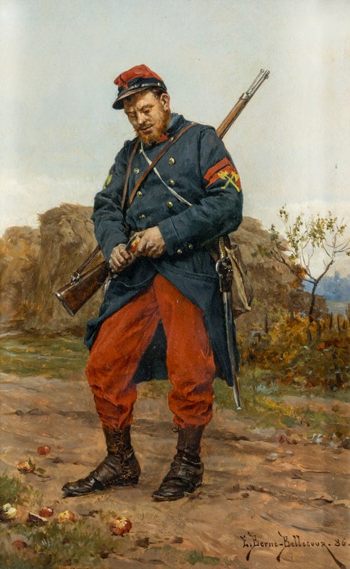 Étienne-Prosper Berne-Bellecour
(French, 1838-1910)
Soldier (Peeling an Apple), 1886 (1 of 6)