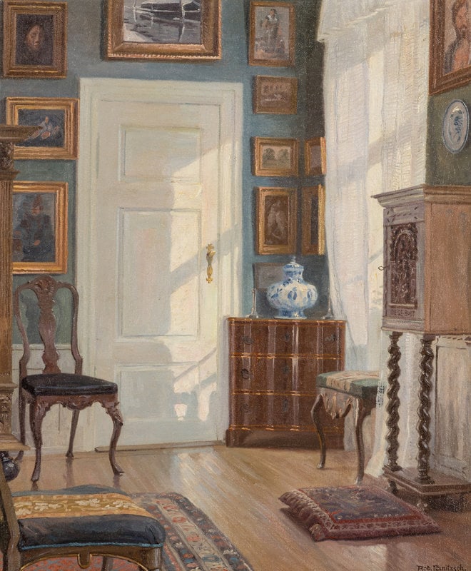Robert Panitzsch
(Danish, 1879-1949)
Sunlit Interior, 1921 (1 of 5)