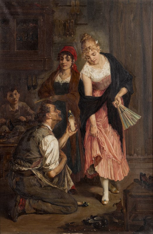 Augusto Wolf
(German/Italian, 1842-1915)
At the Cobbler's, 1895 (1 of 5)