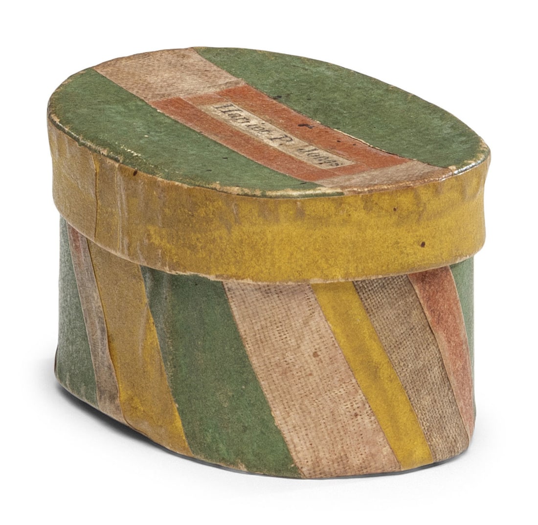 A Miniature Wallpaper and Linen Hat Box (1 of 6)