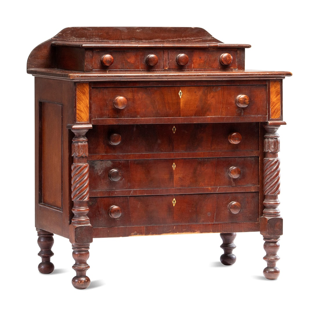 A Classical Diminutive Walnut and Birch Veneered Chest of Drawers (1 of 4)