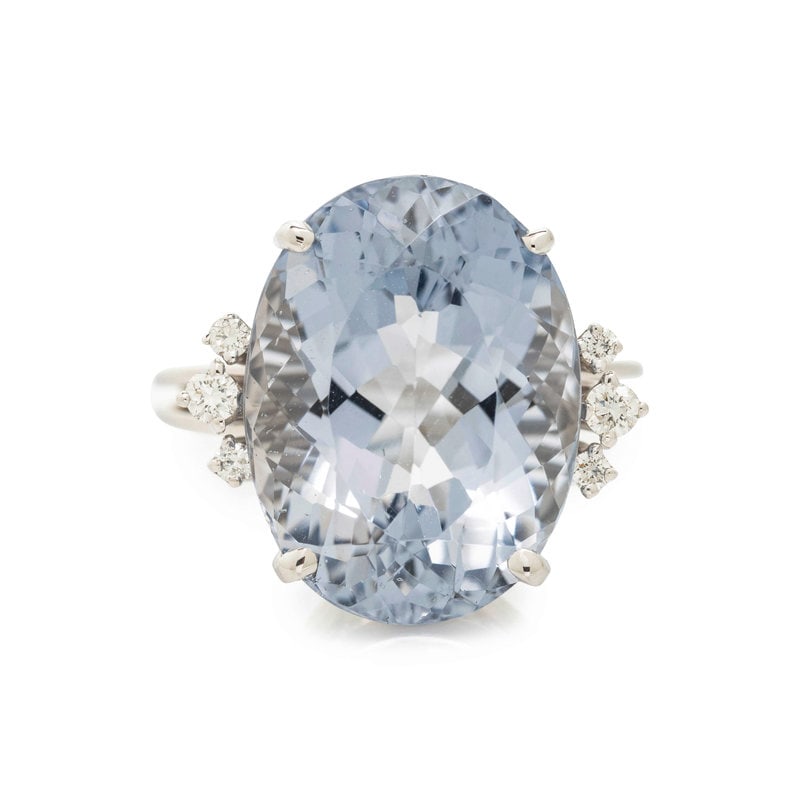 GREY BERYL AND DIAMOND RING (1 of 3)