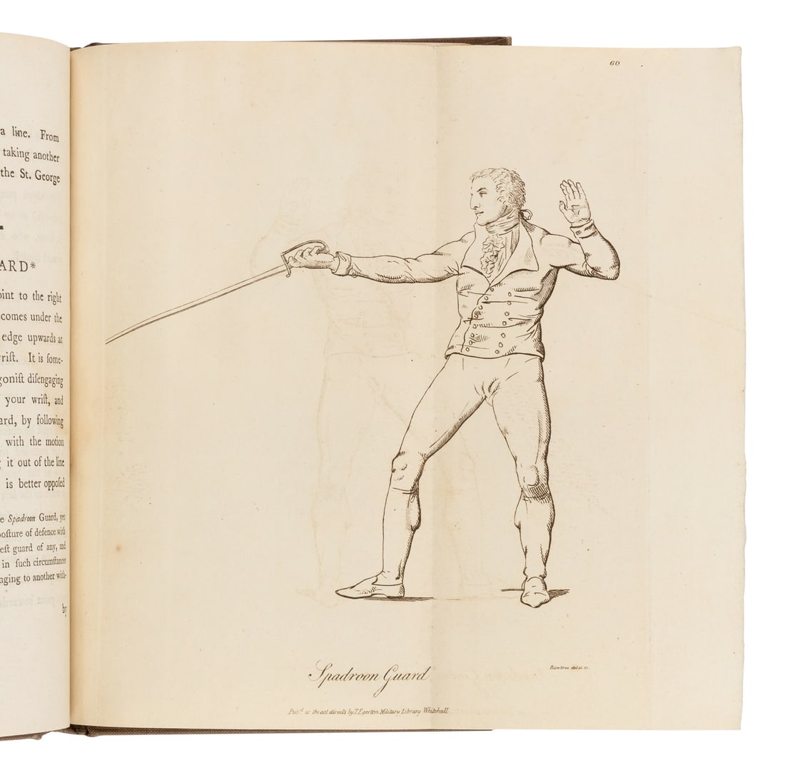 [ROWORTH, Charles]. The Art of Defence on Foot with the Broad Sword and Sabre. L, 1798. FIRST (1 of 2)