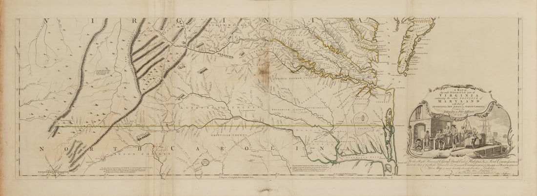 [MAP]. FRY & JEFFERSON. A Map of the Most Inhabited Part of Virginia. 1775. FIRST PRINTED MAP OF (1 of 4)