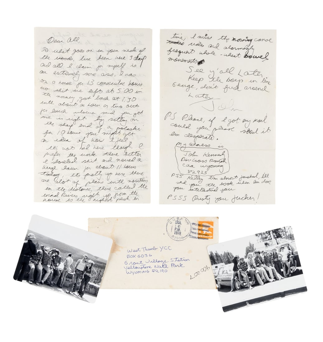 KENNEDY, John F., Jr. ALS from 1978. Regarding West Thumb Youth Conservation Corps. With 2 (1 of 2)