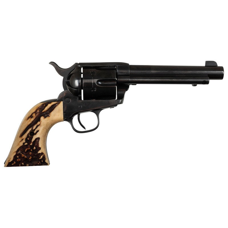 1st Generation Colt Single Action Army Rebuilt in .38 Special: 1st Generation Colt Single Action Army Rebuilt in .38 Special .38 Special. 5.5" barrel length. SN: 59498. (Mfg. Ca 1880) Blued metal refinish to all parts with bone grips and replaced barrel and cylin