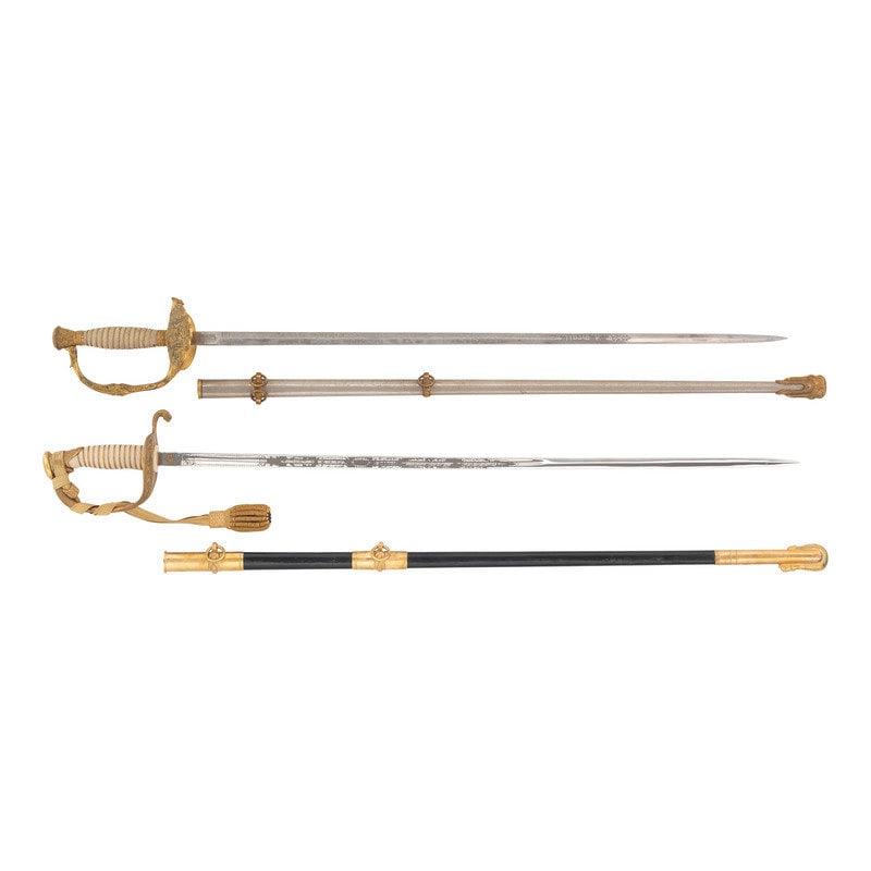 Lot of 2 US Swords Including: Navy Model 1852 and Model 1860 Staff & Field (1 of 15)