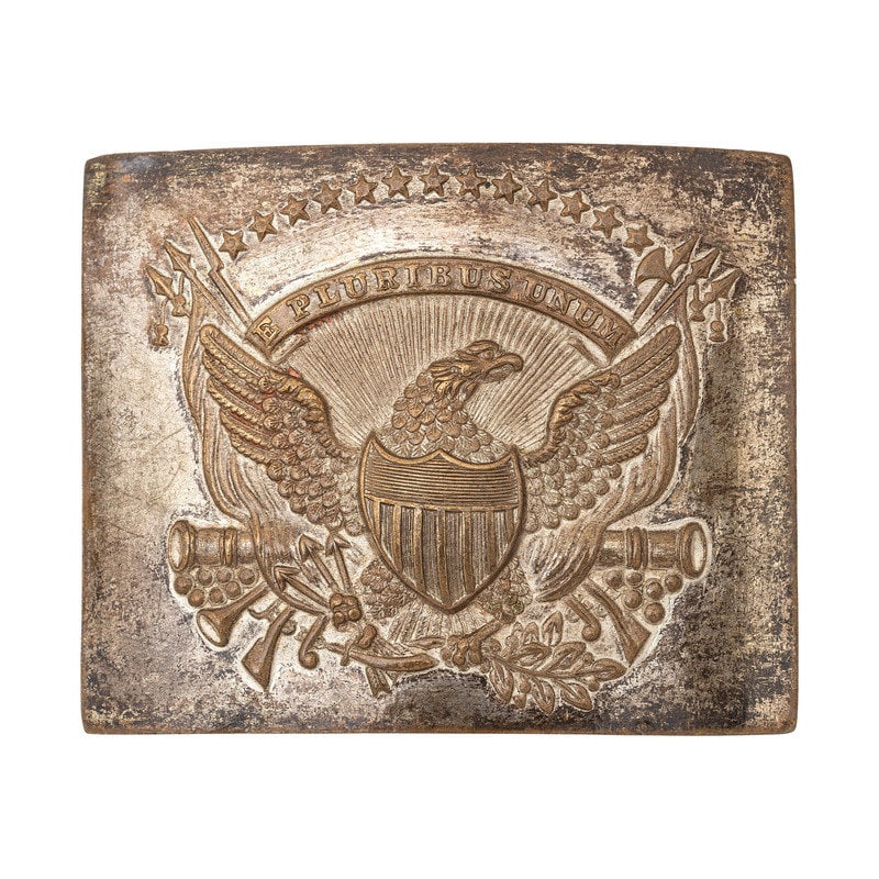 Die Stamped US Militia Officer's Belt Plate ca.1814-30 Duncan & Campbell #164 (1 of 2)