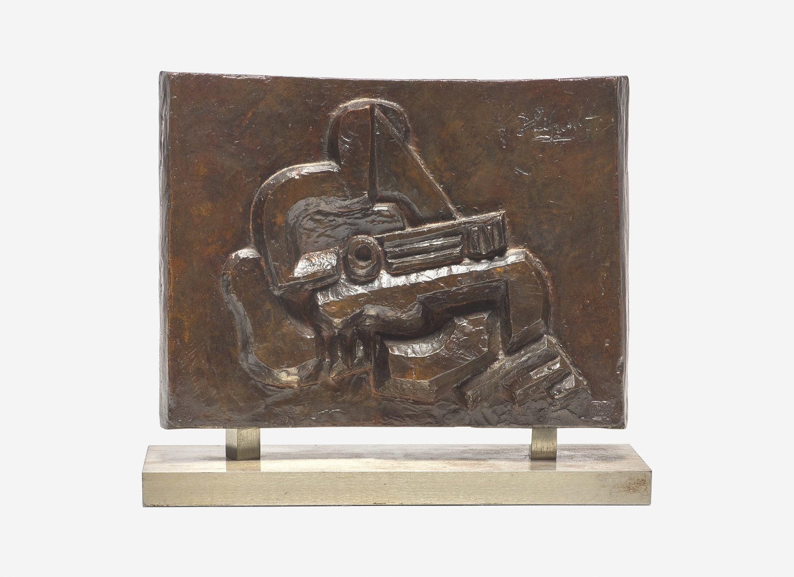 Jacques Lipchitz (American/French, 1891-1973), Figure à la Guitare: Jacques Lipchitz (American/French, 1891-1973), Figure à la Guitare 1924, incised with signature top right and with ‘C. Valsuani’ foundry stamp bottom right. Bronze with dark brown pat