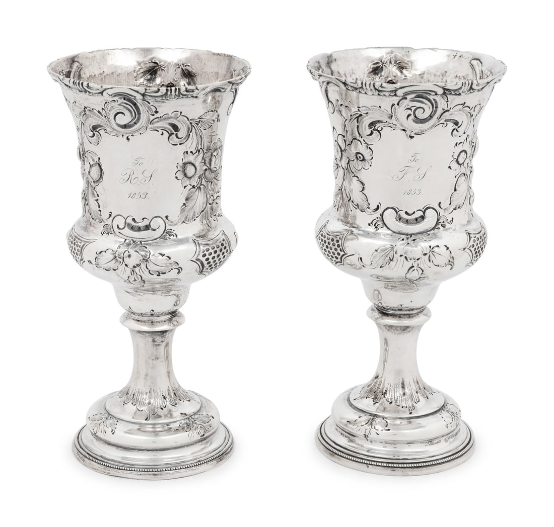 Two American Silver Repoussé Goblets (1 of 5)