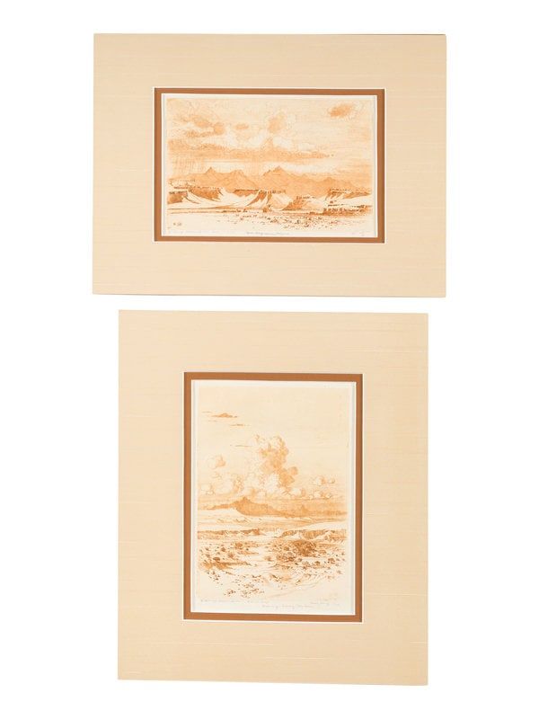 George Elbert Burr
(American, 1859-1939)
Two Works: Evening Lamy, New Mex. and Near Kingman, Arizona (1 of 5)