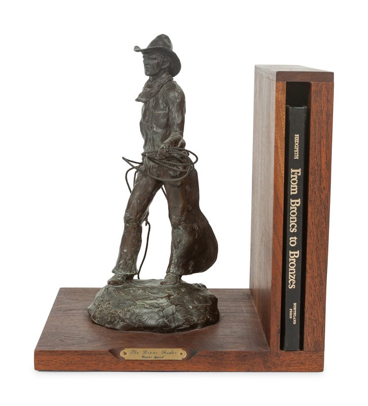 Grant Speed
(American, 1930-2011)
The Bronc Rider, edition 23/100, mounted as bookend; together with (1 of 6)