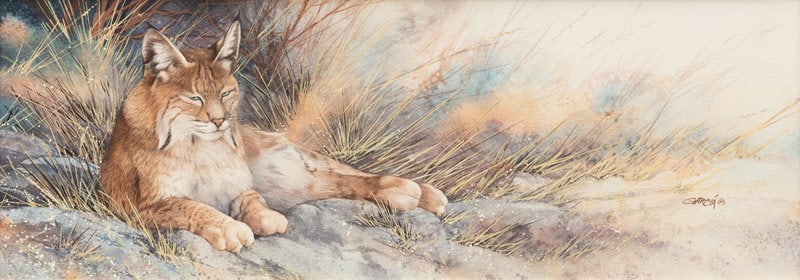 Joe Garcia (American, b. 1945) Lazy Afternoon: Joe Garcia (American, b. 1945) Lazy Afternoon watercolor on paper signed Garcia (lower right) 11 x 30 inches This lot is located in Denver. The Laumeister Collection from The Benn