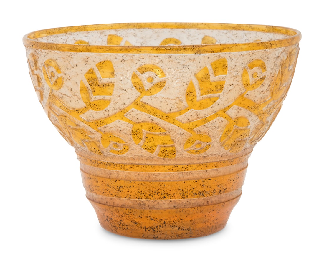 Daum French, First Half 20th Century Floral Motif Centerpiece Bowl (1 of 6)