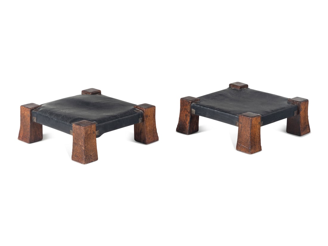 Gustav Stickley (American, 1858-1942) Pair of Monk Stools, model 302 (1 of 2)