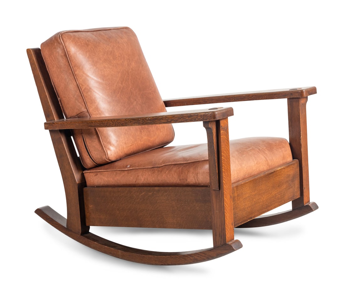 Charles Limbert (american, 1854-1923) Long Arm Rocking Chair Auction
