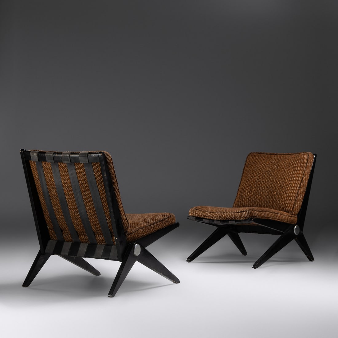 Pierre Jeanneret (1896-1967) Pair of 'Scissor' Lounge Chairs Knoll, USA (1 of 2)