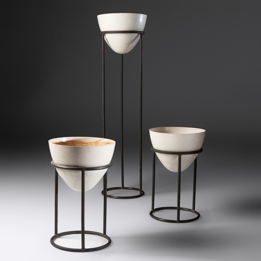 Walter Lamb (1900-1989) Three Furniture Plant Stands, c. 1954 Brown Jordan, USA (1 of 2)