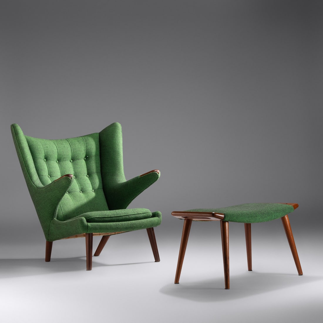 Hans J. Wegner  (1914-2007) 'Papa Bear' Lounge Chair and Ottoman, model AP-19 A. P. Stolen, Denmark (1 of 3)