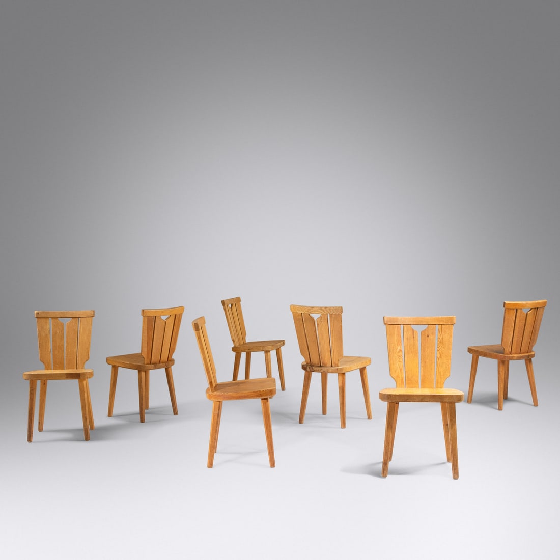 Goran Malmvall, Attribution (1917-2001) Set of Seven Dining Chairs Sweden, c. 1960 (1 of 2)