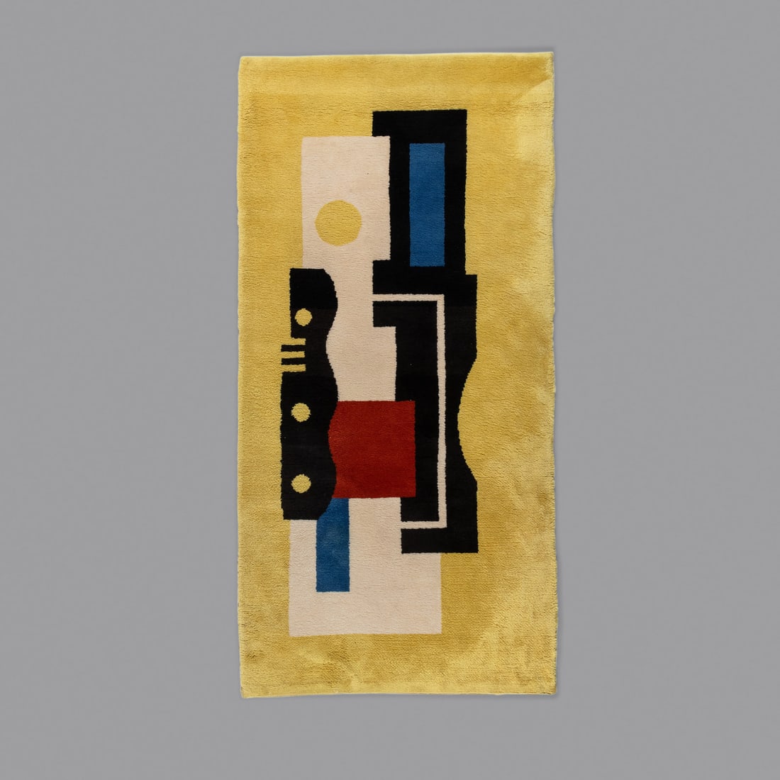After Fernand Léger (1881-1955) 'Jaune No. 9' Pile Tapestry Likely manufactured by Marie (1 of 3)