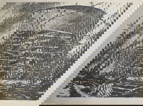 SIR MUIRHEAD BONE, (SCOTTISH 1876-1953), GLASGOW SH: SIR MUIRHEAD BONE (SCOTTISH 1876-1953) GLASGOW SHIPYARD Ca. 1917, pencil signed in the margin. Lithograph. 14 x 18 1/8 in. Unframed PROVENANCE: Kennedy Gal