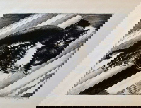 MABEL DWIGHT, (AMERICAN 1876-1955), THE FAMILY: MABEL DWIGHT (AMERICAN 1876-1955) THE FAMILY 1928, edition of 50. Pencil signed and dated in the margin; George Miller, printer. Lithograph. 7 15/16 x 10 1/8 in. [Robinson/Pirog 27]. Framed