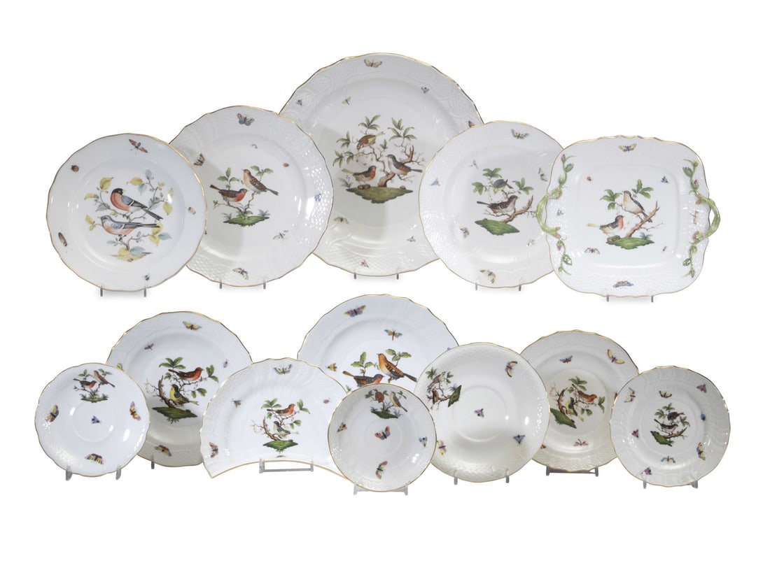 A Herend Rothschild Bird Porcelain Service for Twelve (1 of 16)