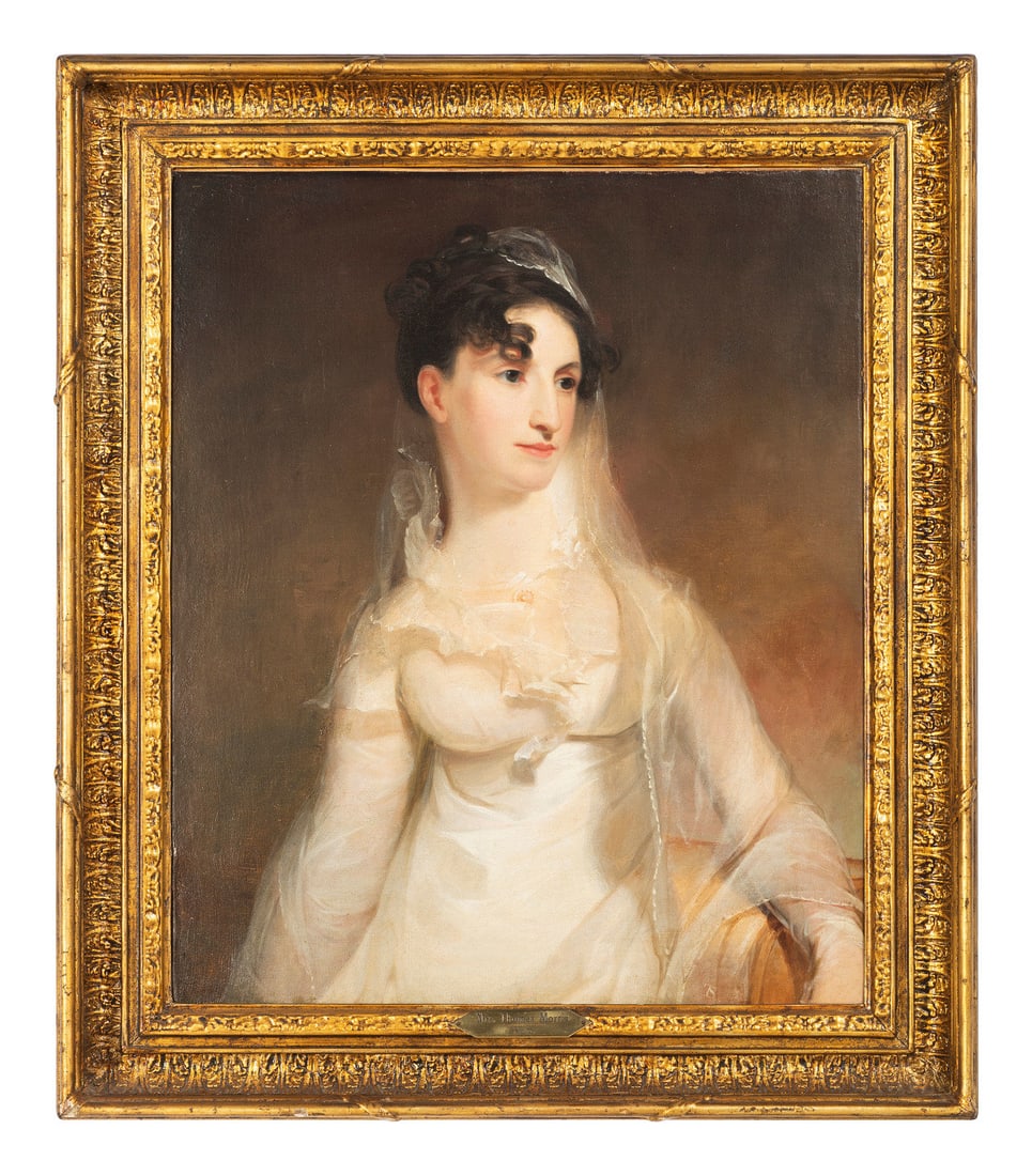 Thomas Sully (American, 1783-1872): Thomas Sully (American, 1783-1872) Mrs. Thomas Morris (Elizabeth Sarah 'Sally' Kane) 1814 oil on canvas initialed T.S., lower right 29 1/2 x 24 inches. Provenance: Mr. and Mrs. Thomas Morris, Albany,