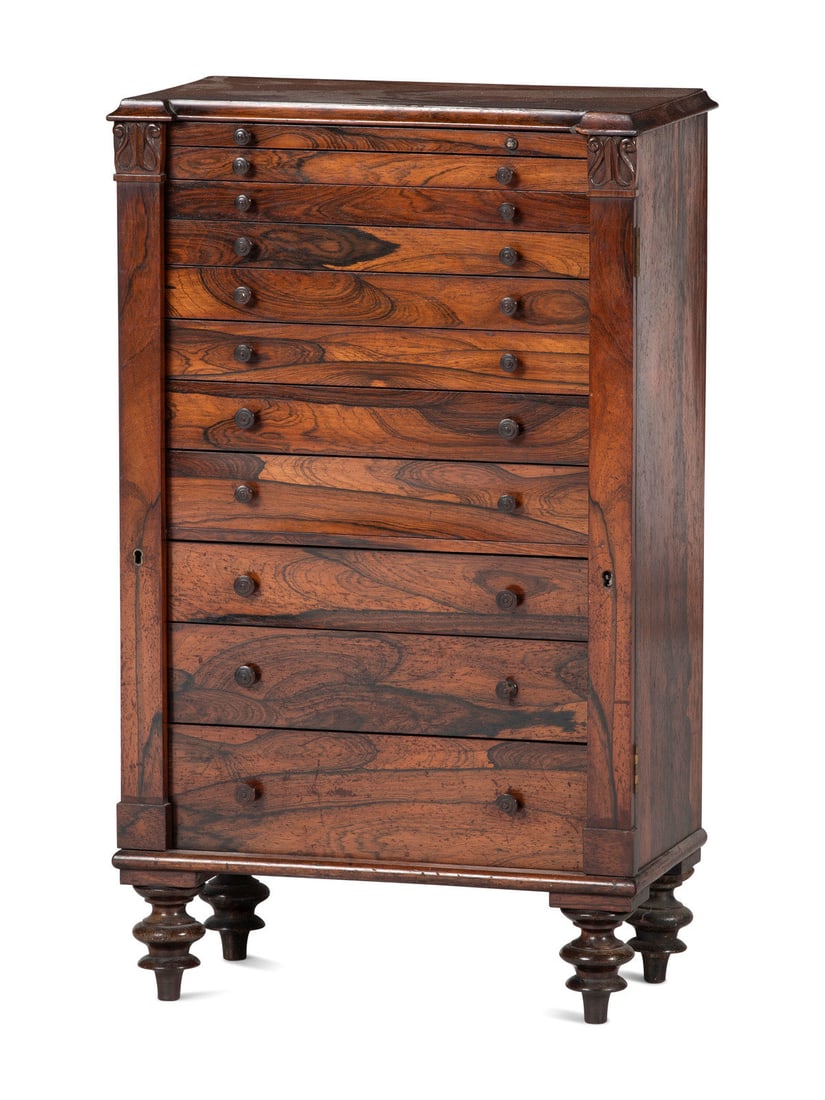 A Regency Rosewood Wellington Collector's Cabinet (1 of 4)