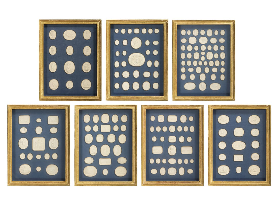 Seven Framed Groups of Grand Tour Plaster Intaglios (1 of 15)